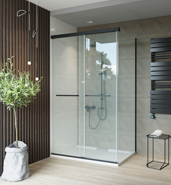 DUALDOOR zuhanyfal 8mm 80x200cm fekete