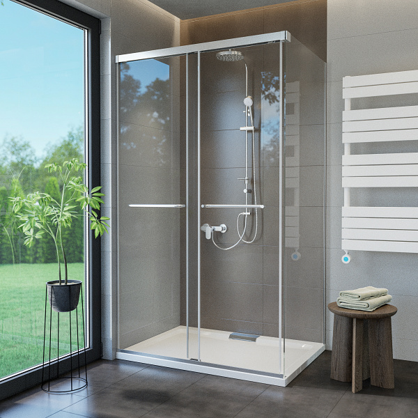 DUALDOOR zuhanyfal 8mm 80x200cm króm