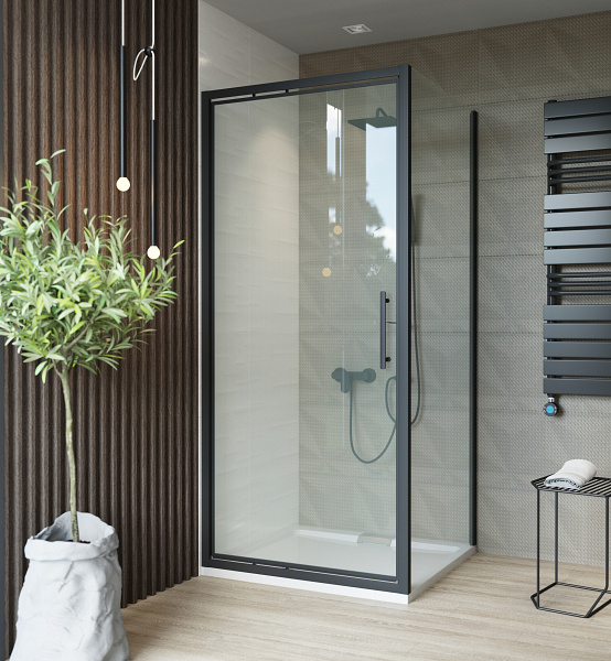 OPTIDOOR zuhanyfal 6mm 80x195cm fekete